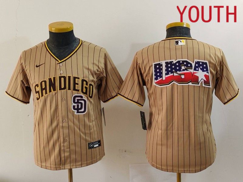 Youth San Diego Padres Blank Brown Stripe Game 2024 Nike MLB Jersey style 9026